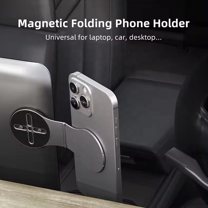Detachable Aluminum Foldable Laptop Side Mount Magnetic Phone Holder