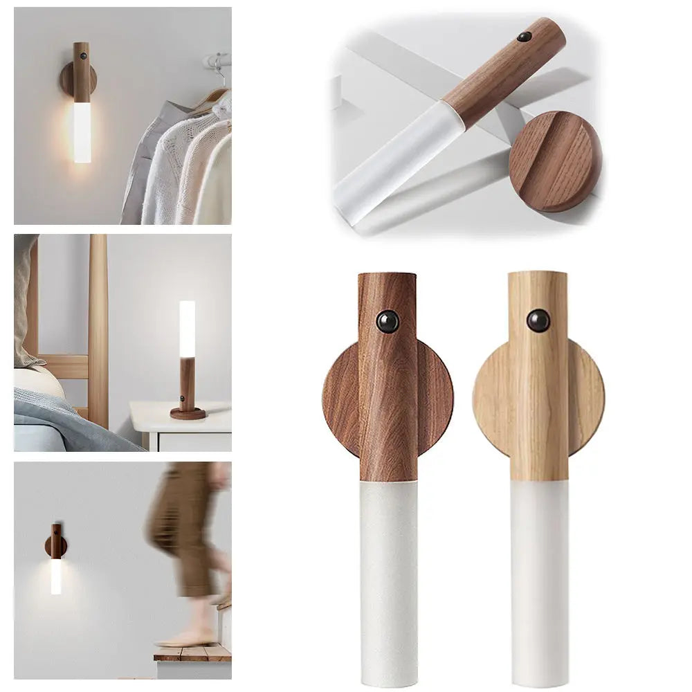 Portable Wireless Magnetic USB Rechargeable LED Smart Indoor Sensor Control Dimmable Wall Induction Lamps for Bedroom