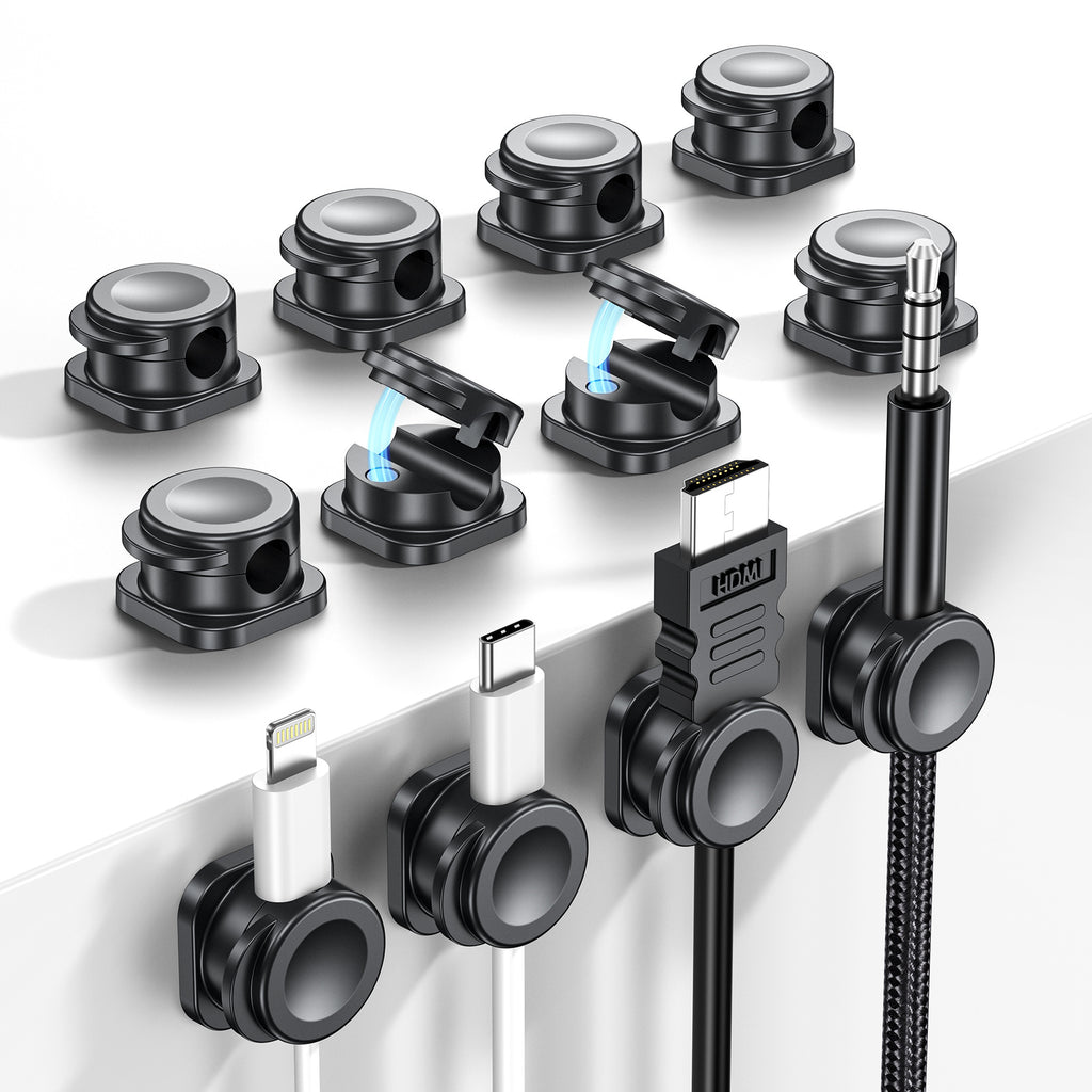 Strong Adhesive Acrylic Mount Clips (Black, 16-Pack)