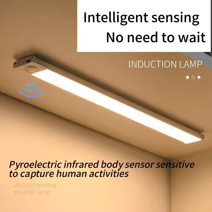 Ultra-Thin Rechargeable Motion Sensor LED Light Strip (30cm, Black)